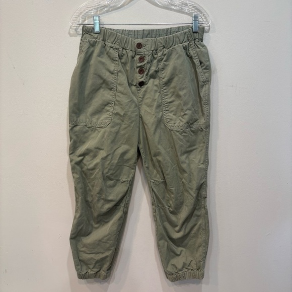 Free People Pants - Free People Cadet Pull On Button Fly Capri Jogger Pants Women’s Size Medium